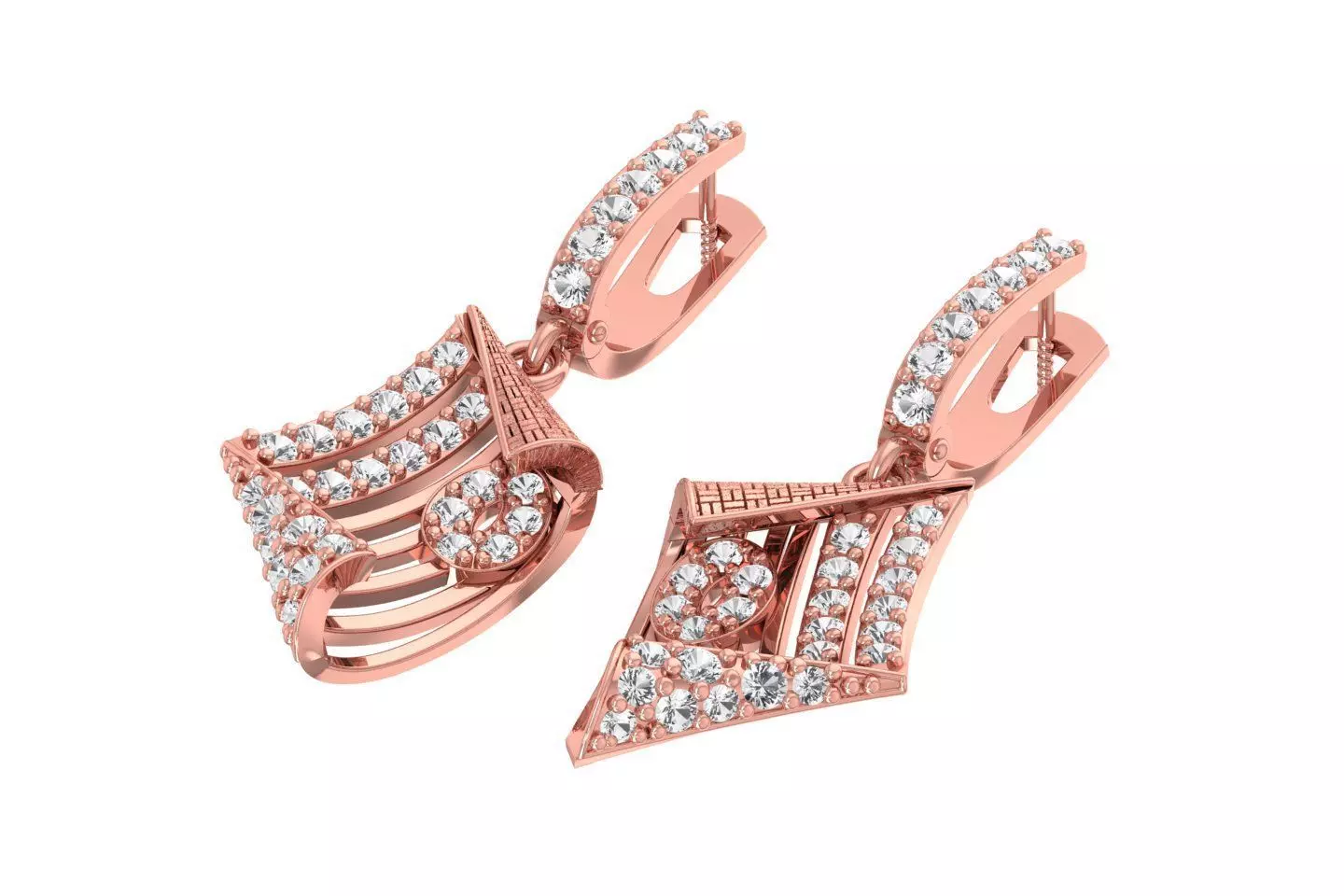 Women Drop Earring 3dm STL OBJ FBX Renders Details 3D print model_0