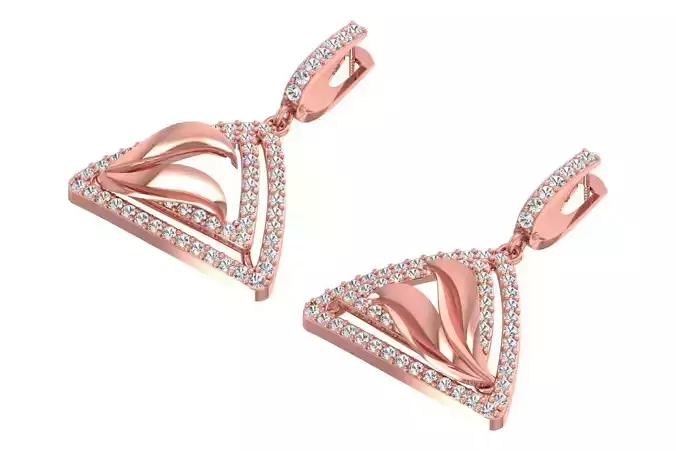 Women Drop Earring 3dm STL OBJ FBX Renders Details