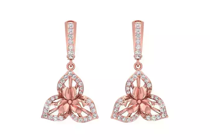 Women Drop Earring 3dm STL OBJ FBX Renders Details 3D print model