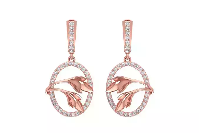 Women Drop Earring 3dm STL OBJ FBX Renders Details 3D print model