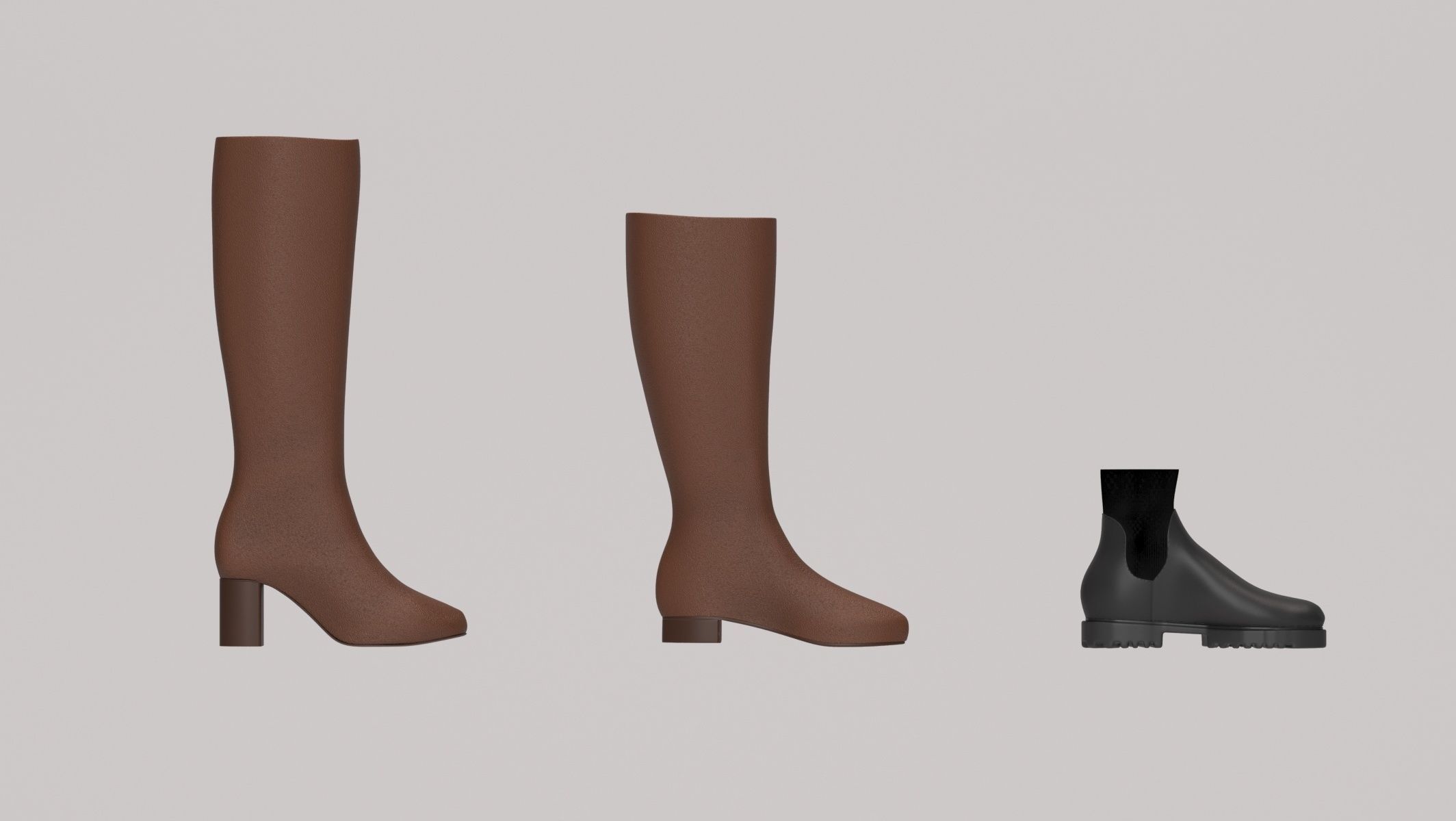 10 different shoes model and 3 types of boots 3D print model_2