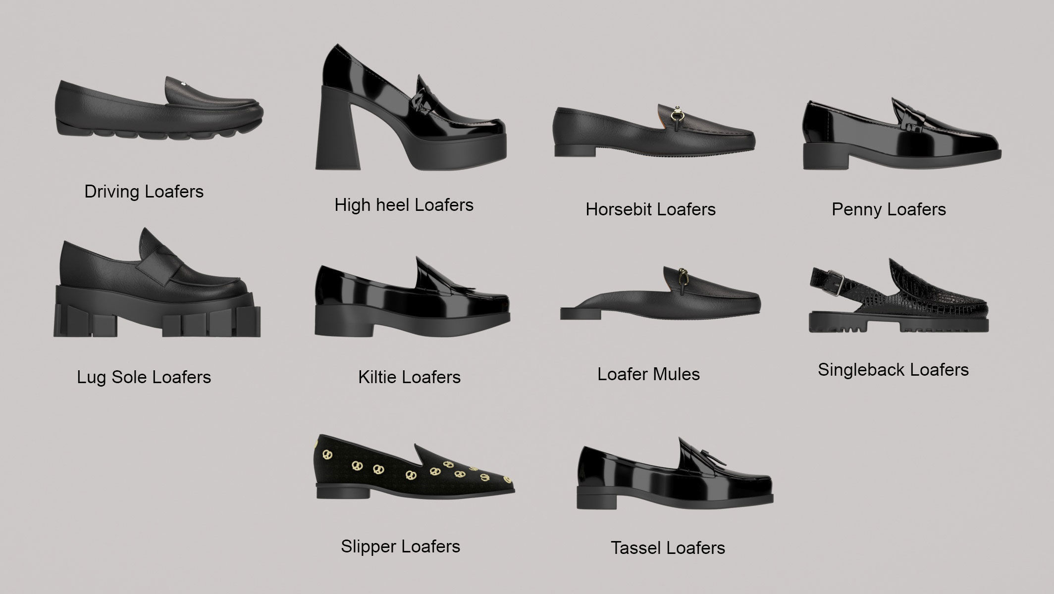 10 different shoes model and 3 types of boots 3D print model_1