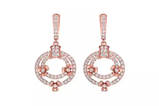 Women Drop Earring 3dm STL OBJ FBX Renders Details