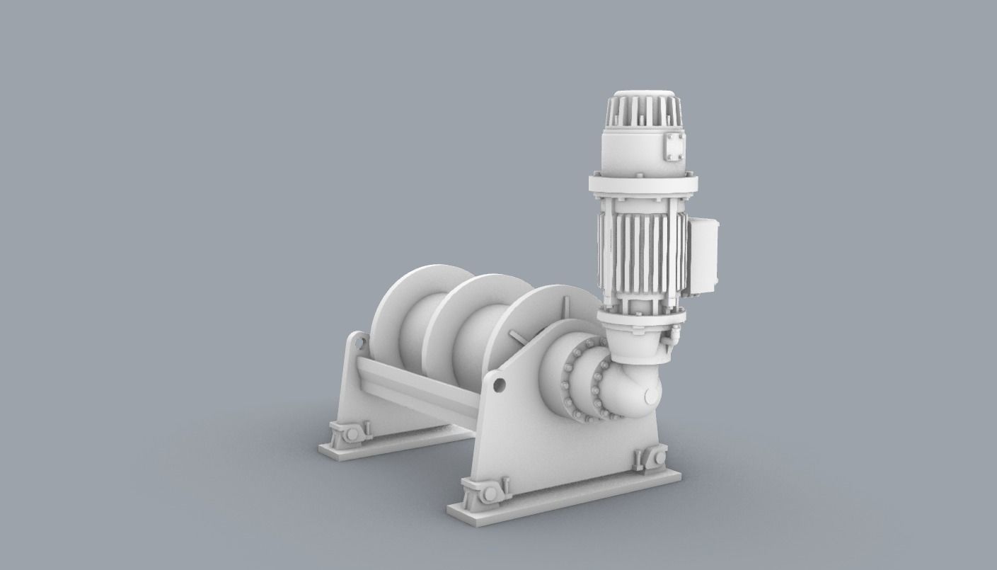 PM Hydraulic Drive Winch  3D print model_2