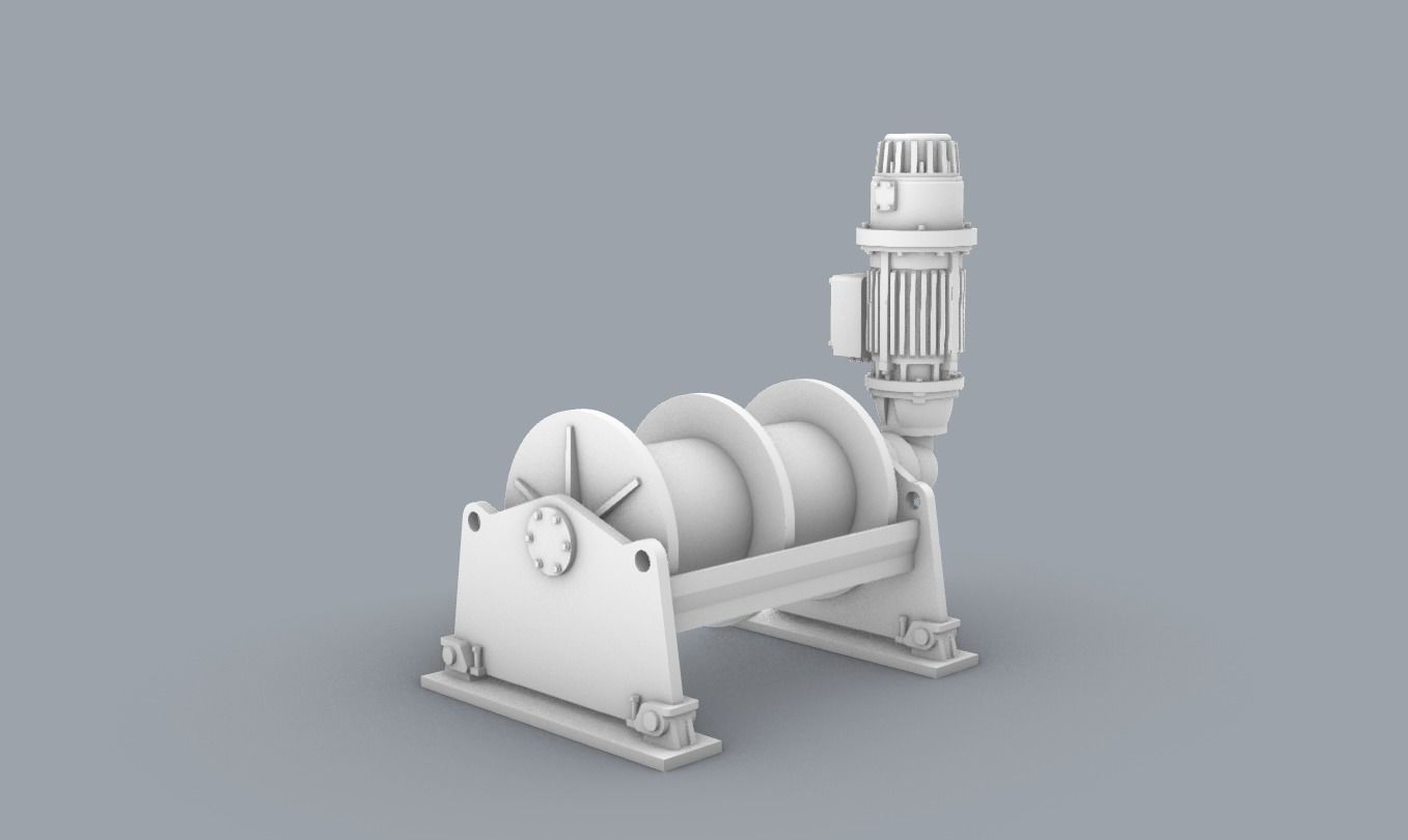 PM Hydraulic Drive Winch  3D print model_1