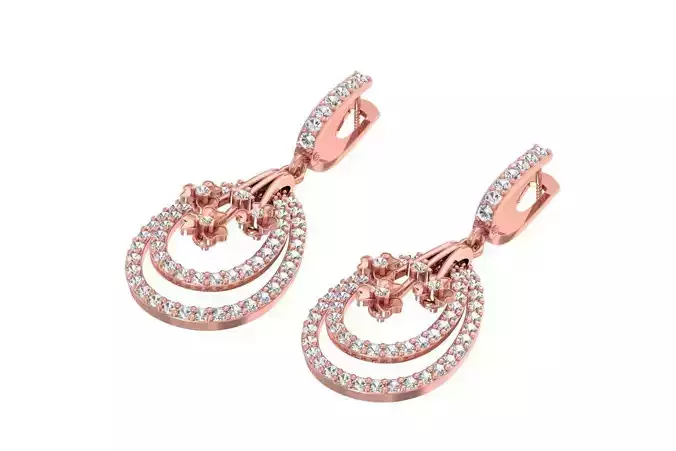 Women Drop Earring 3dm STL OBJ FBX Renders Details 3D print model