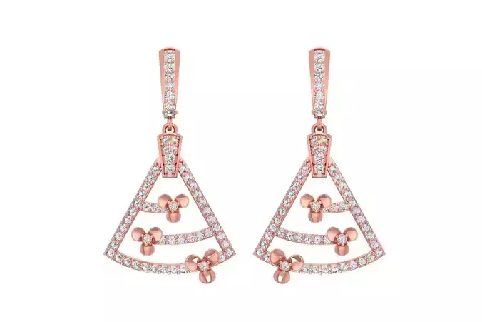 Women Drop Earring 3dm STL OBJ FBX Renders Details