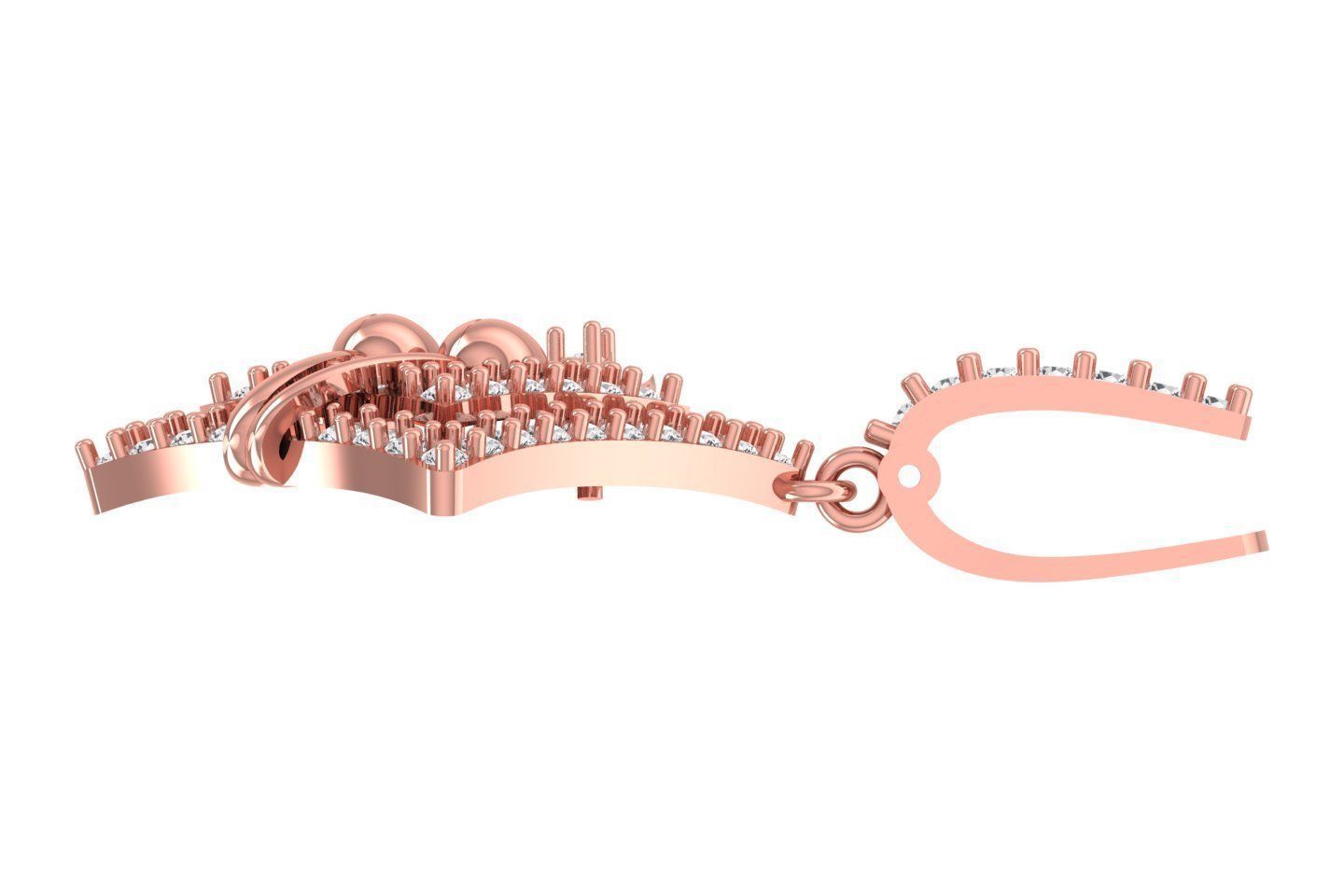 Women Drop Earring 3dm STL OBJ FBX Renders Details 3D print model_2