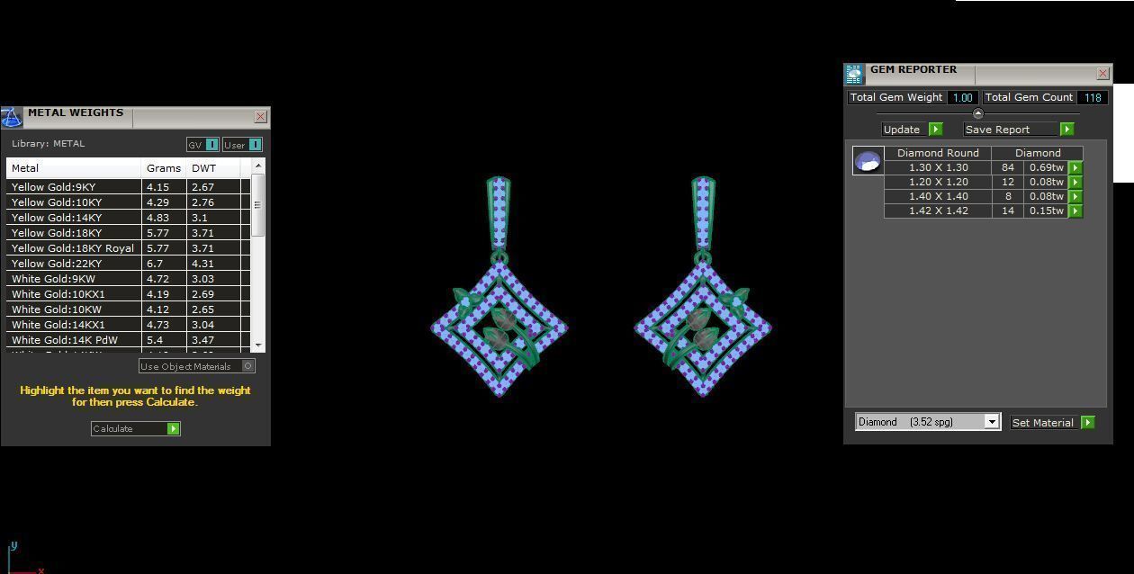 Women Drop Earring 3dm STL OBJ FBX Renders Details 3D print model_3