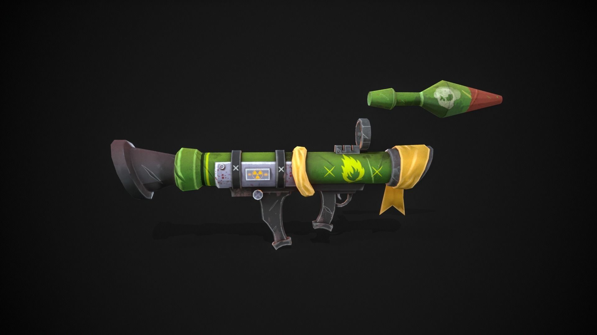 Stylized  Rocket Launcher Low-poly 3D model_3