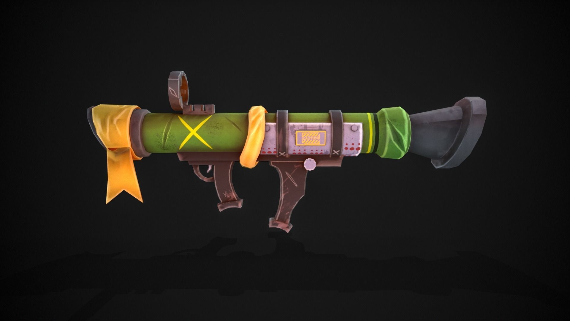 Stylized  Rocket Launcher Low-poly 3D model_7