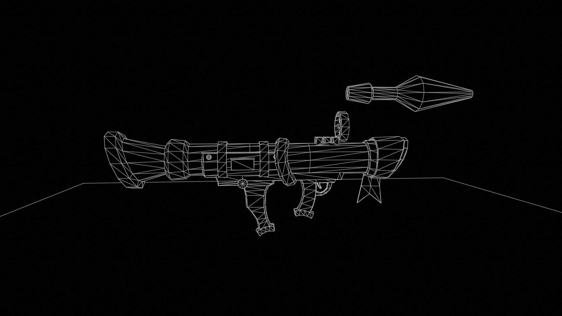 Stylized  Rocket Launcher Low-poly 3D model_13