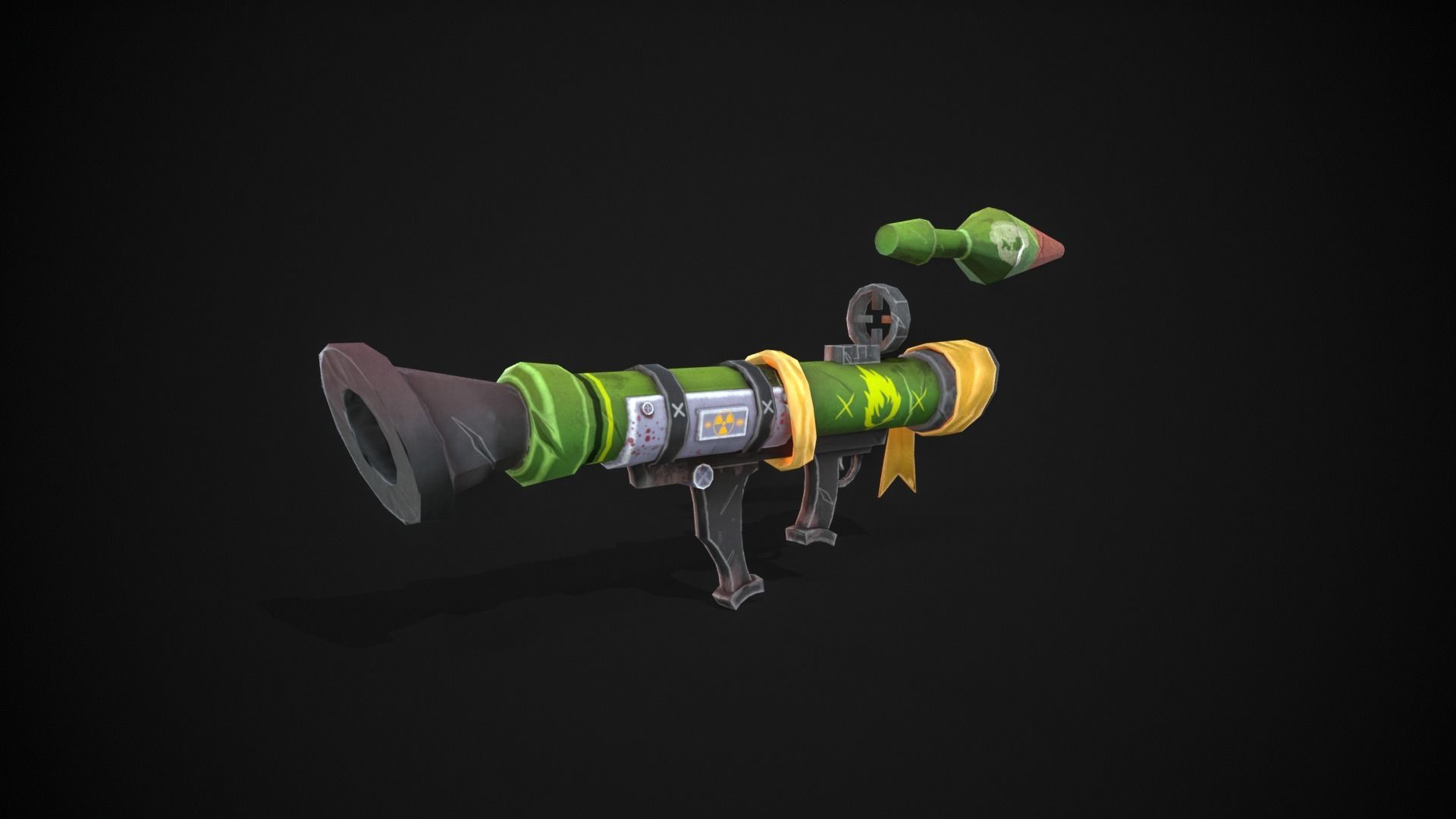 Stylized  Rocket Launcher Low-poly 3D model_4