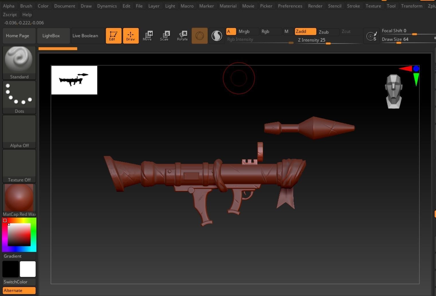 Stylized  Rocket Launcher Low-poly 3D model_11