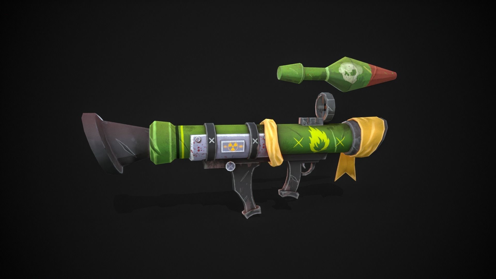 Stylized  Rocket Launcher Low-poly 3D model_8
