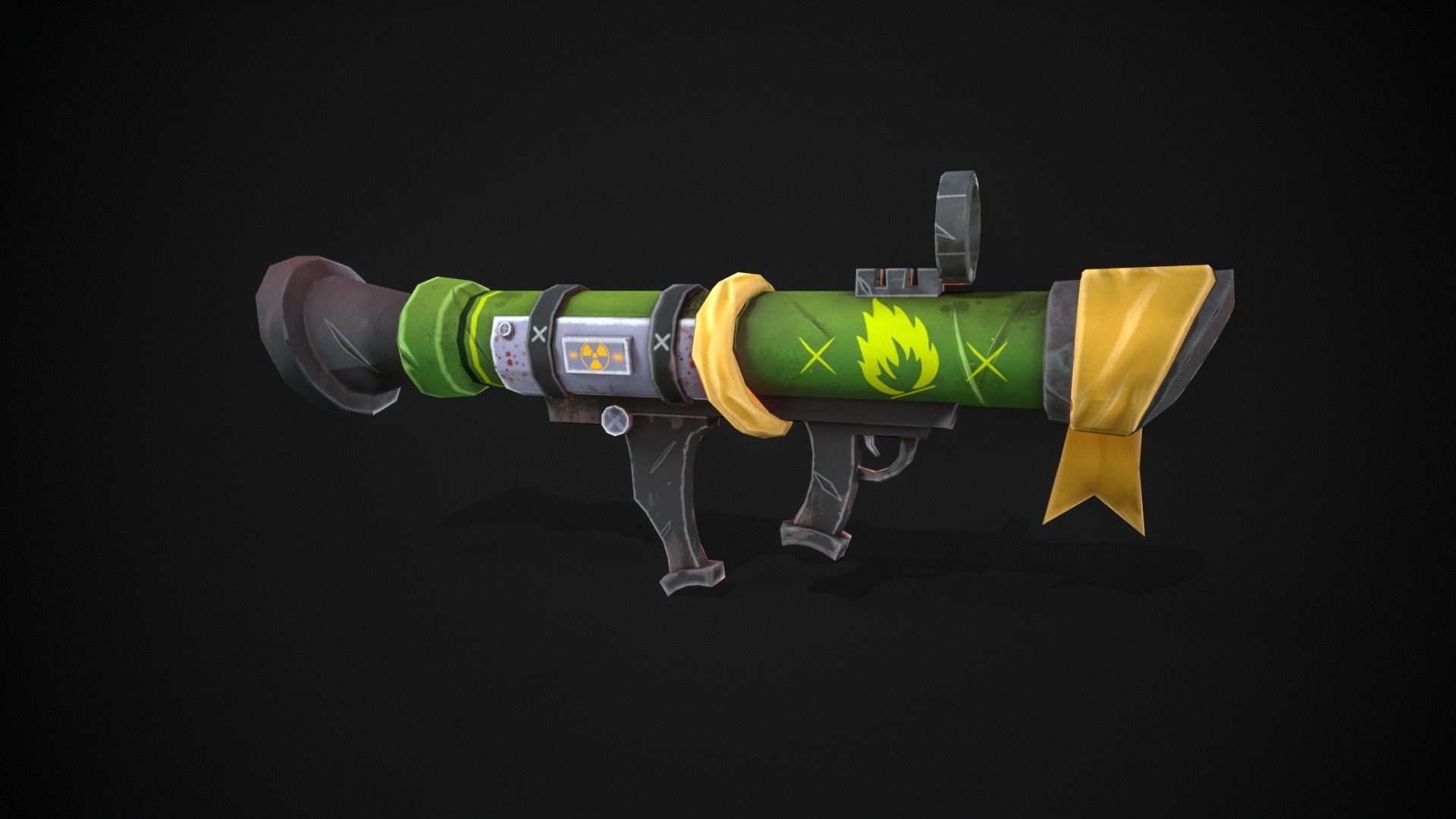 Stylized  Rocket Launcher Low-poly 3D model_5