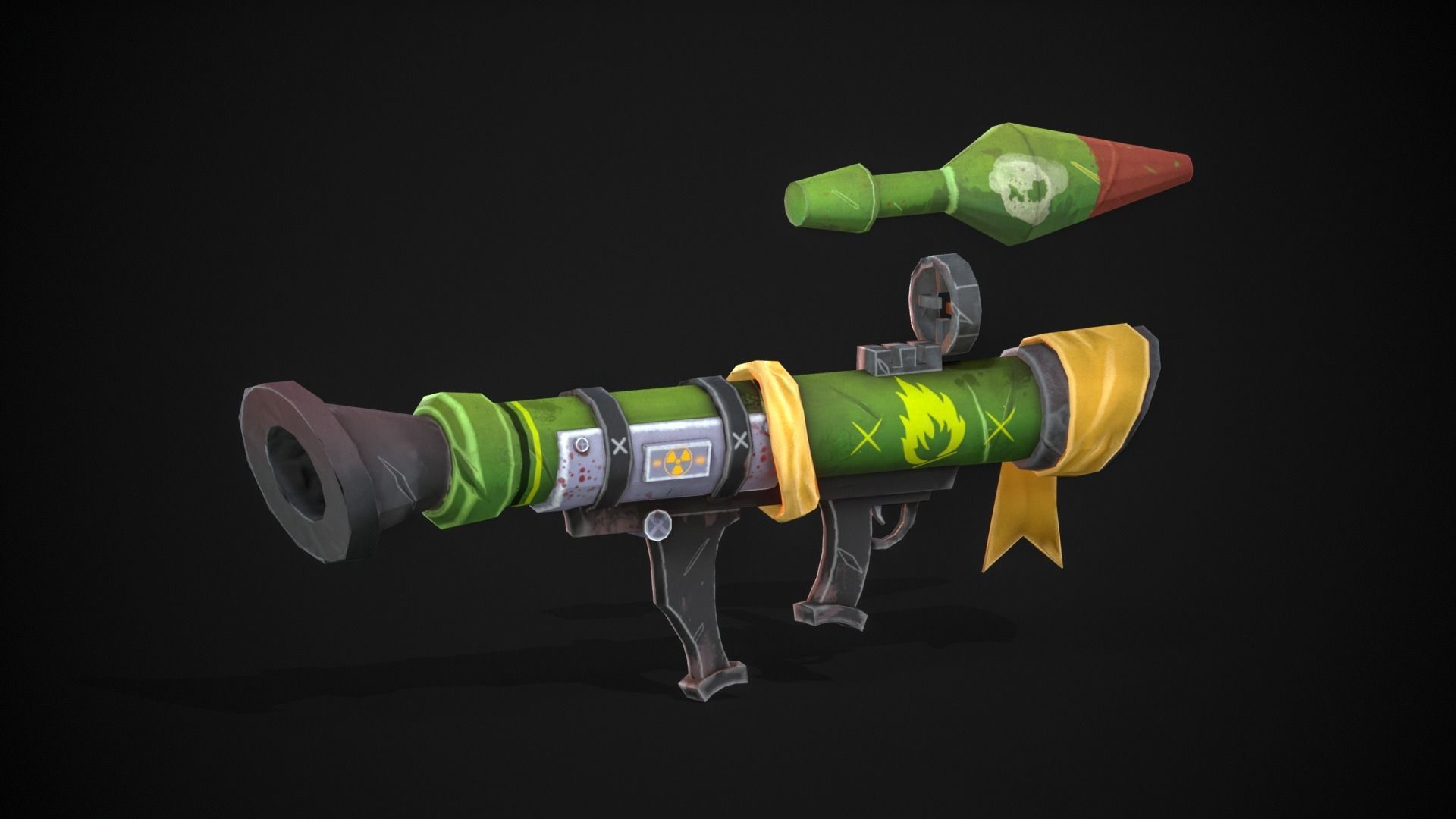 Stylized  Rocket Launcher Low-poly 3D model_2