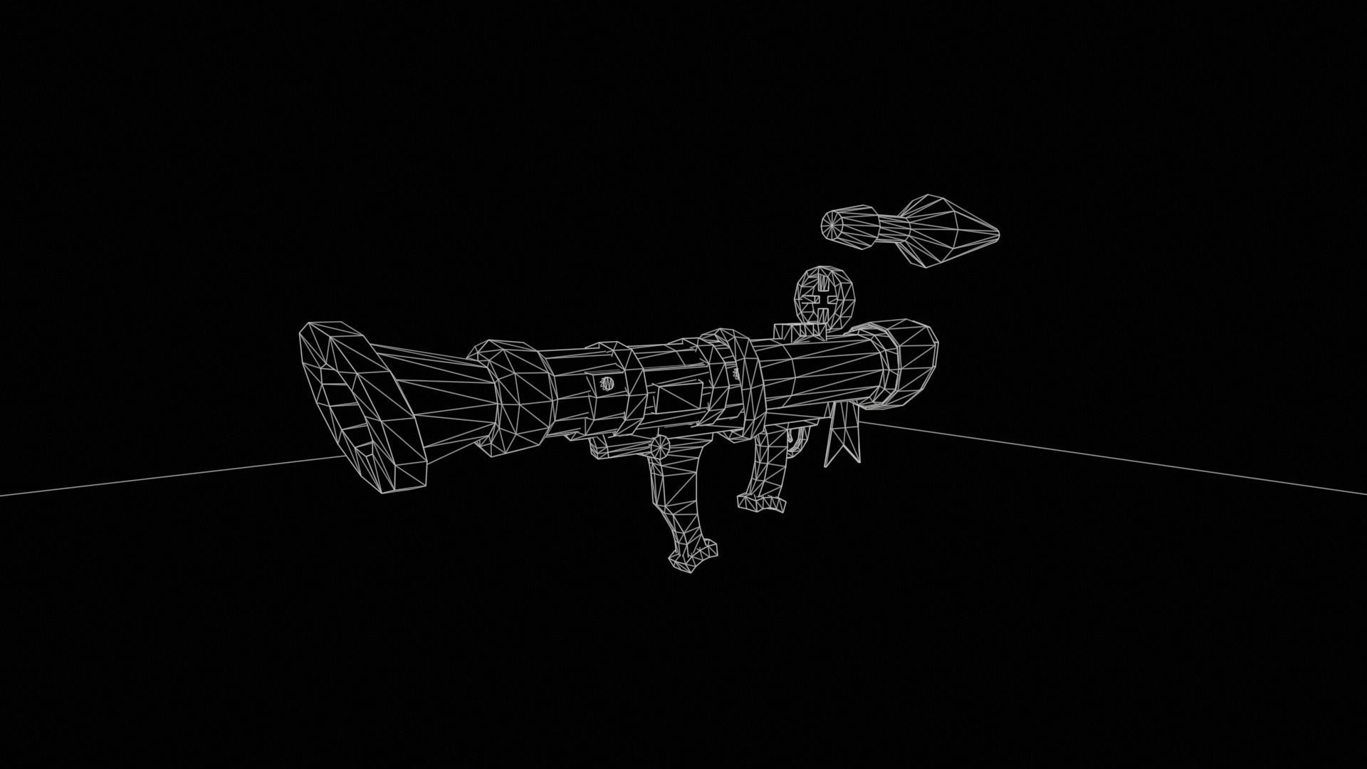Stylized  Rocket Launcher Low-poly 3D model_14