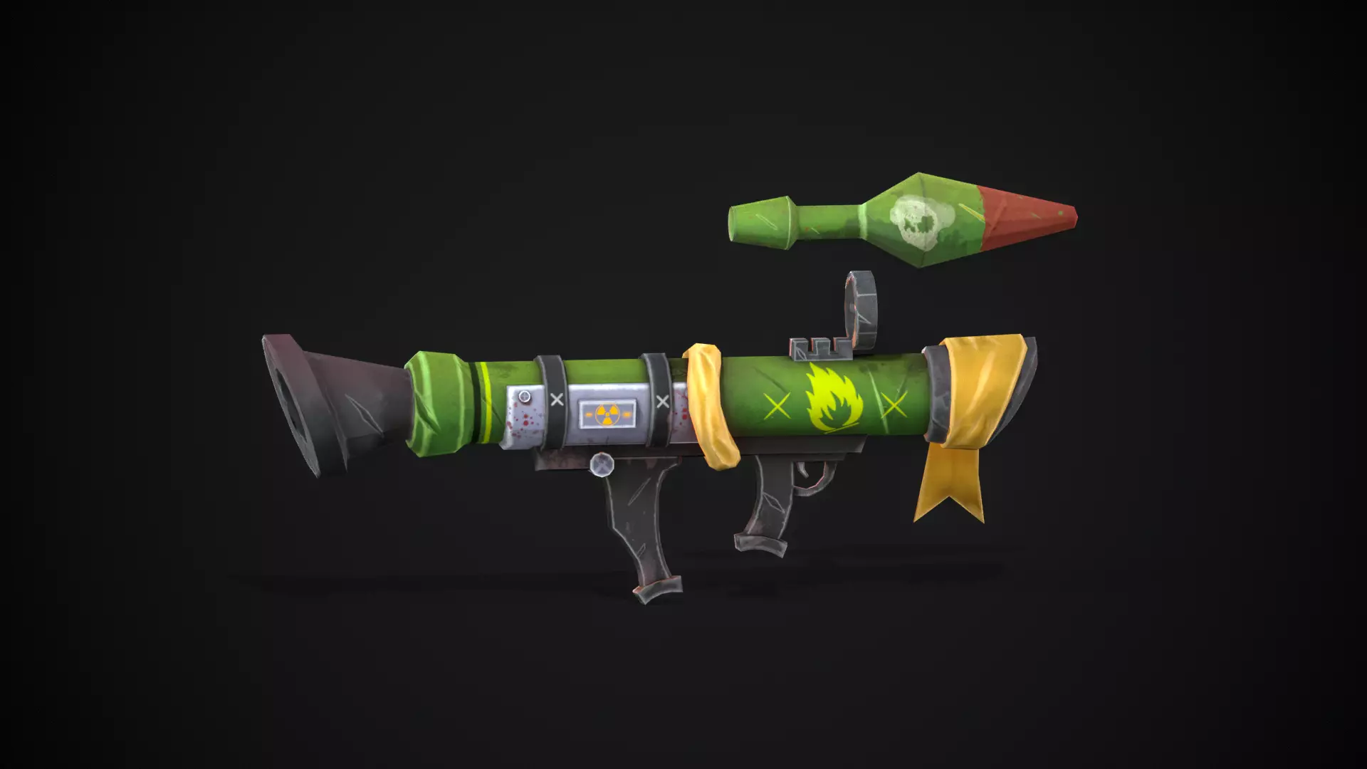 Stylized  Rocket Launcher Low-poly 3D model_0