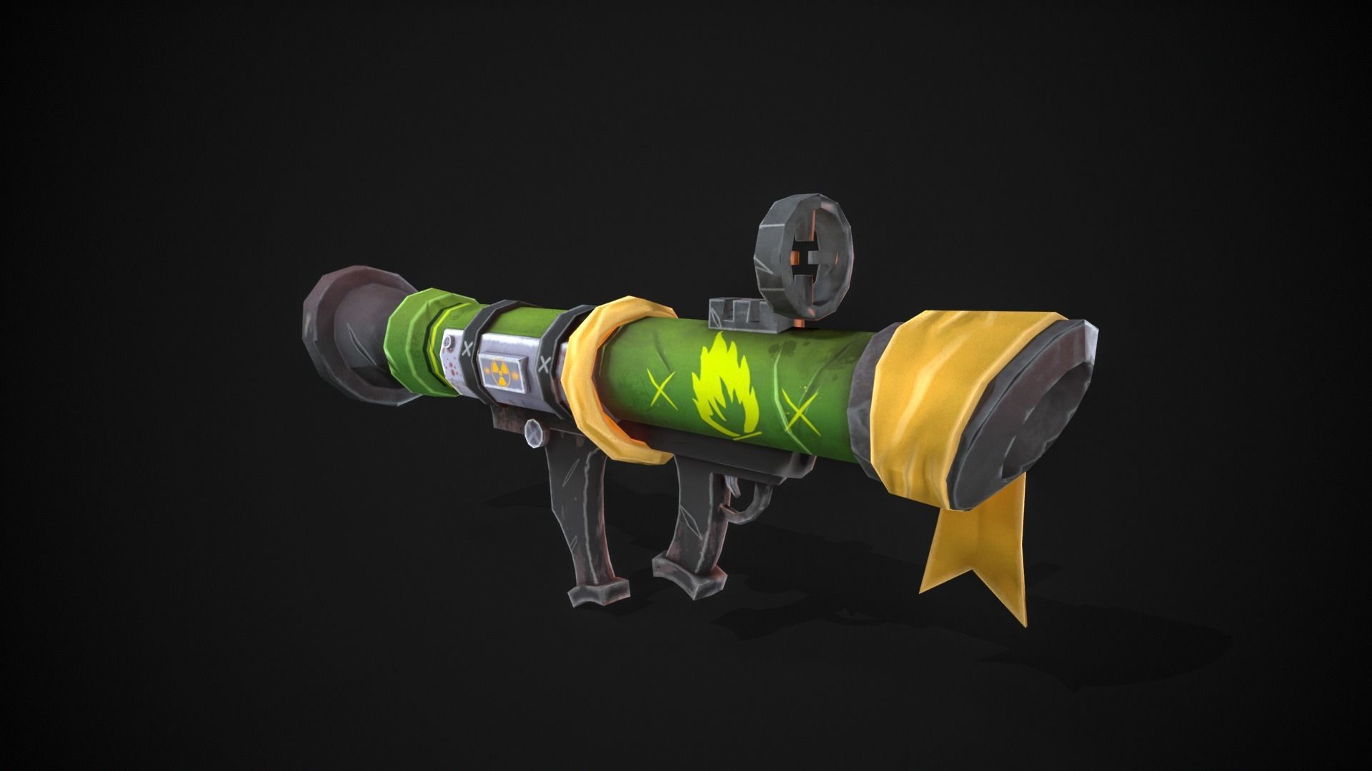 Stylized  Rocket Launcher Low-poly 3D model_6