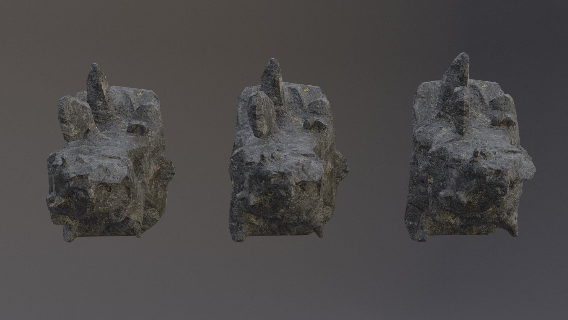 Low Poly Cliff Rock Set For Games  Low-poly 3D model_39