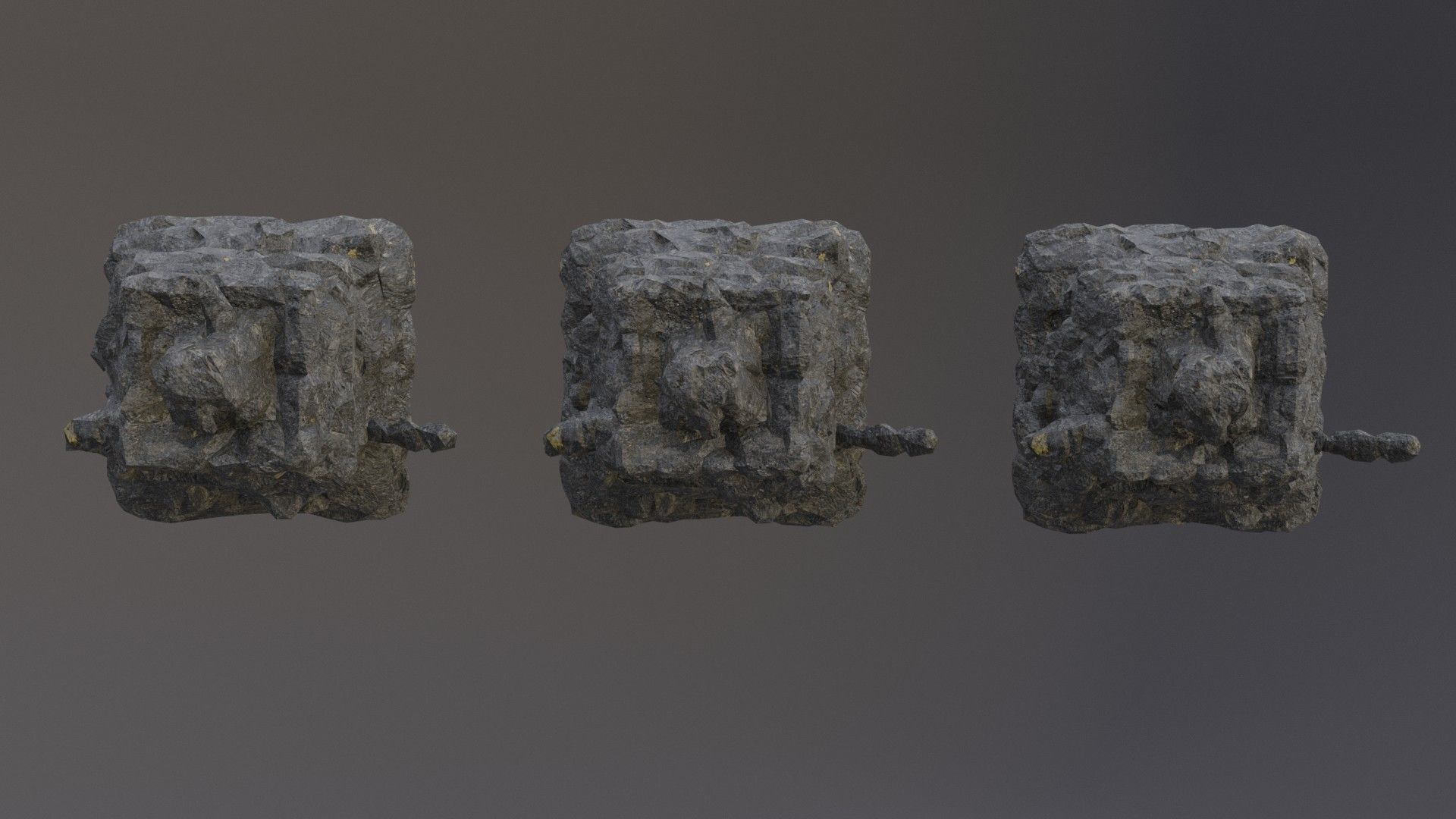 Low Poly Cliff Rock Set For Games  Low-poly 3D model_42