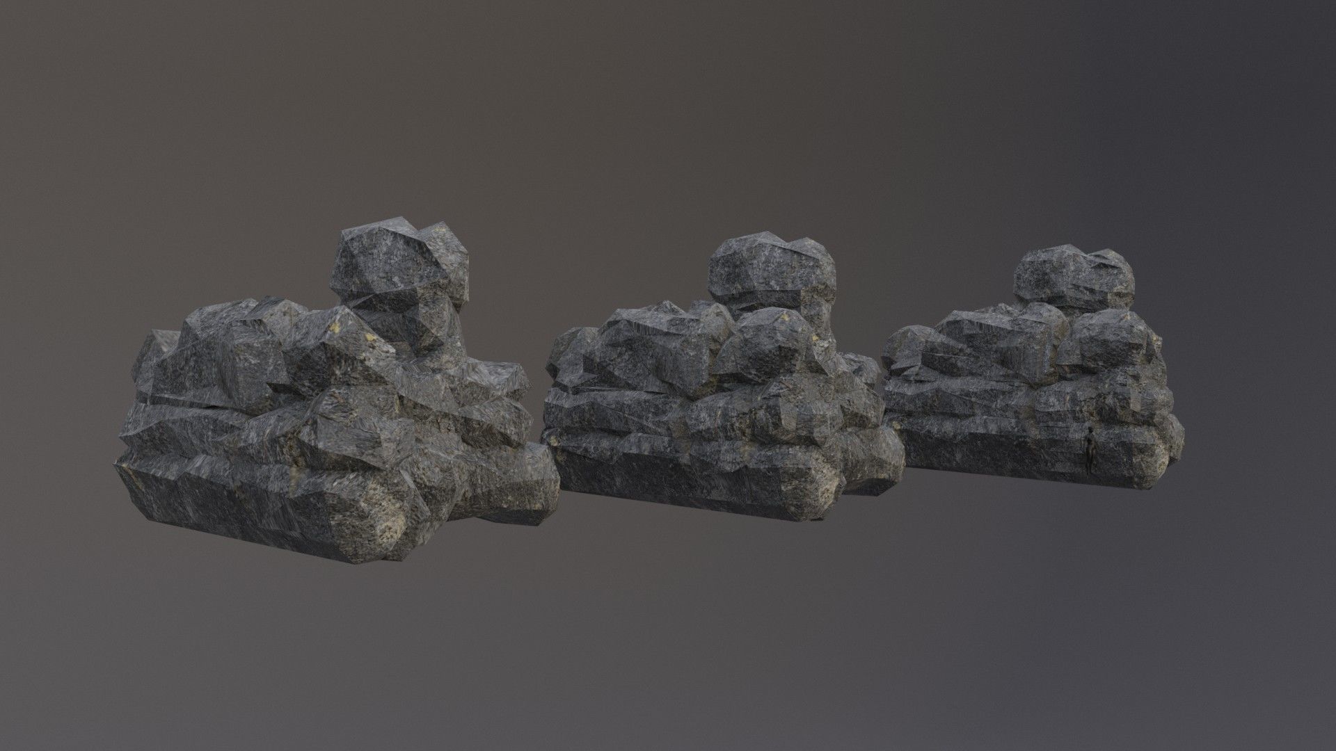 Low Poly Cliff Rock Set For Games  Low-poly 3D model_2