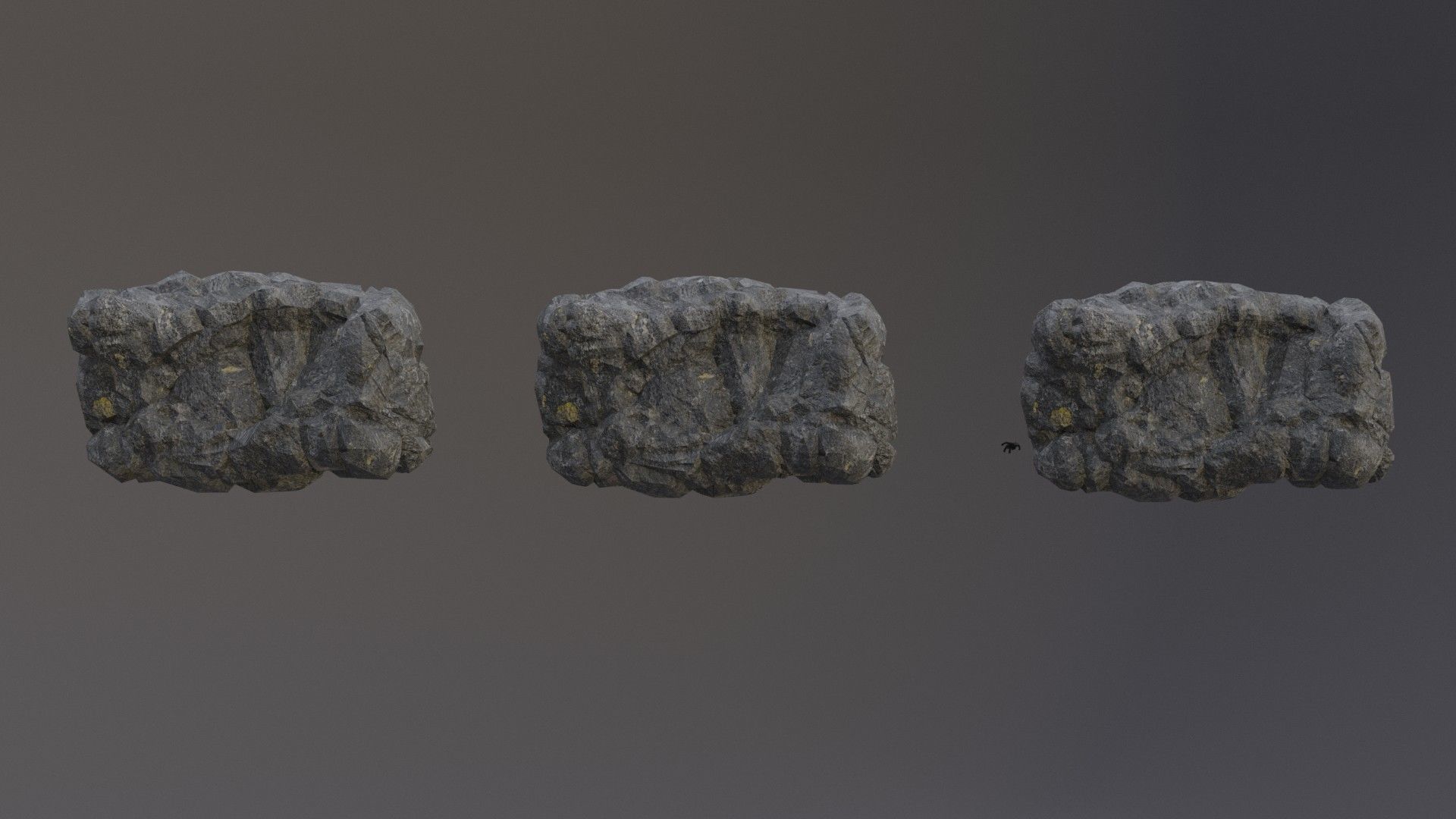 Low Poly Cliff Rock Set For Games  Low-poly 3D model_9