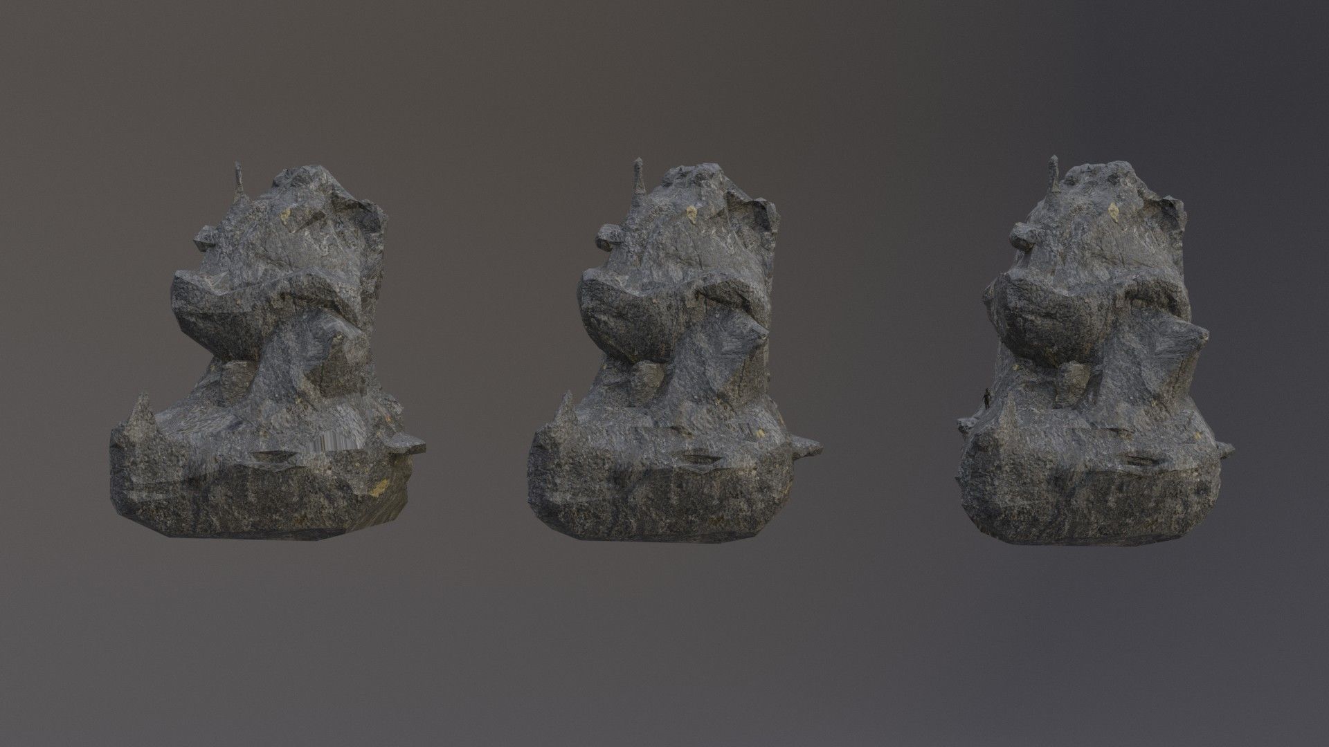 Low Poly Cliff Rock Set For Games  Low-poly 3D model_37