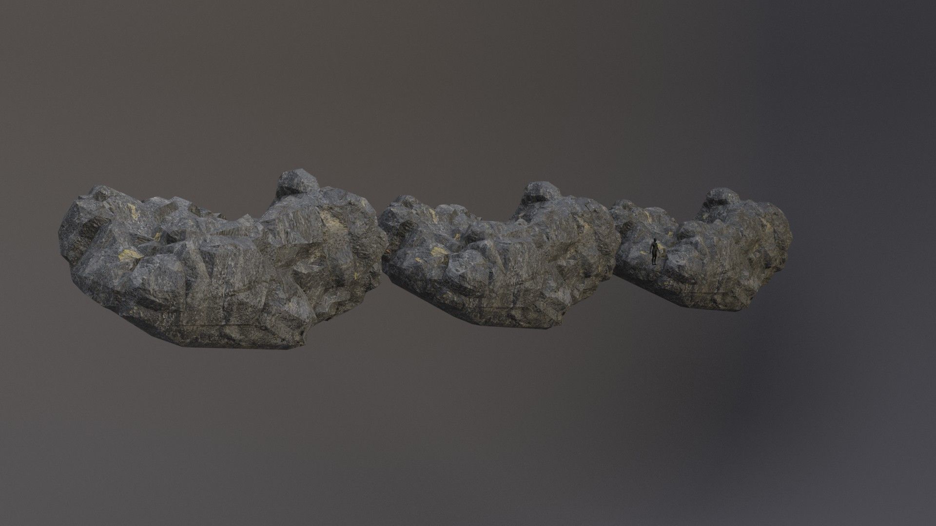 Low Poly Cliff Rock Set For Games  Low-poly 3D model_8