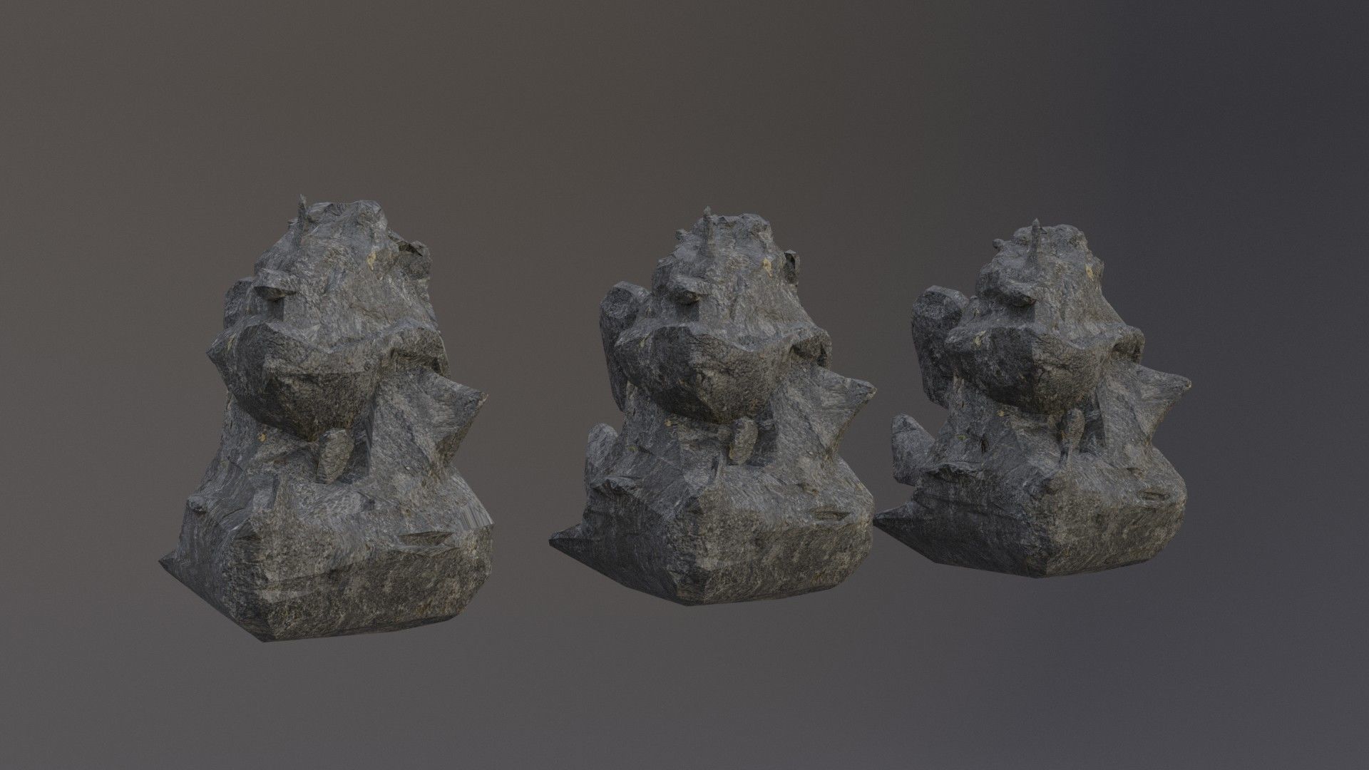 Low Poly Cliff Rock Set For Games  Low-poly 3D model_38