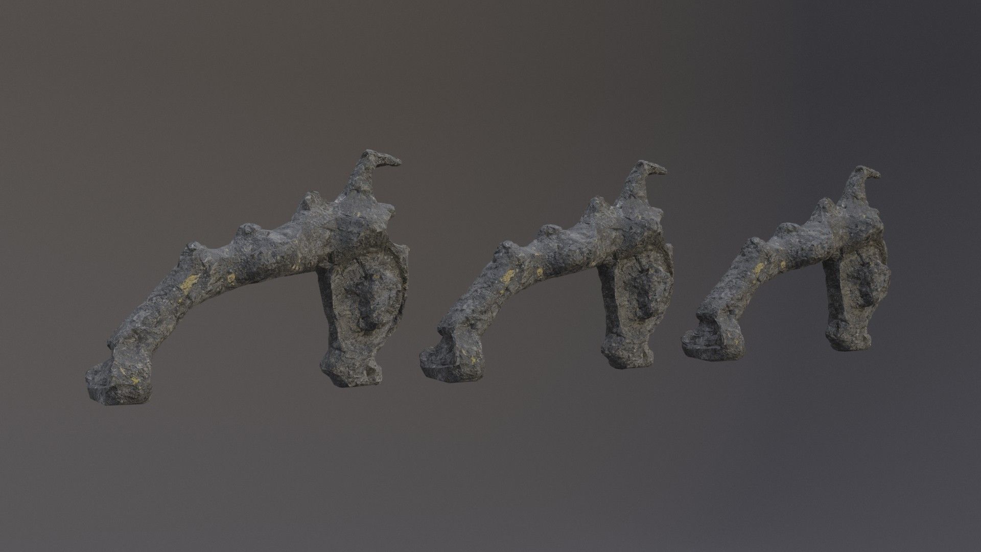 Low Poly Cliff Rock Set For Games  Low-poly 3D model_29