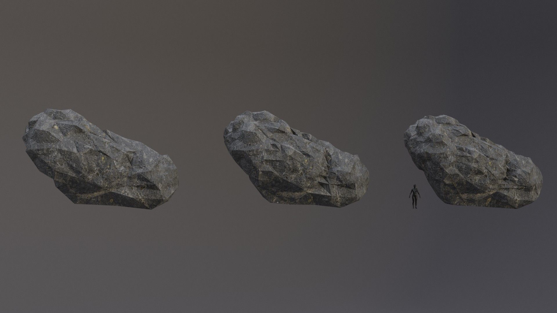 Low Poly Cliff Rock Set For Games  Low-poly 3D model_4