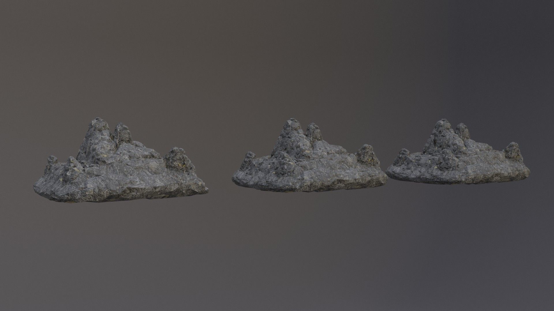 Low Poly Cliff Rock Set For Games  Low-poly 3D model_44