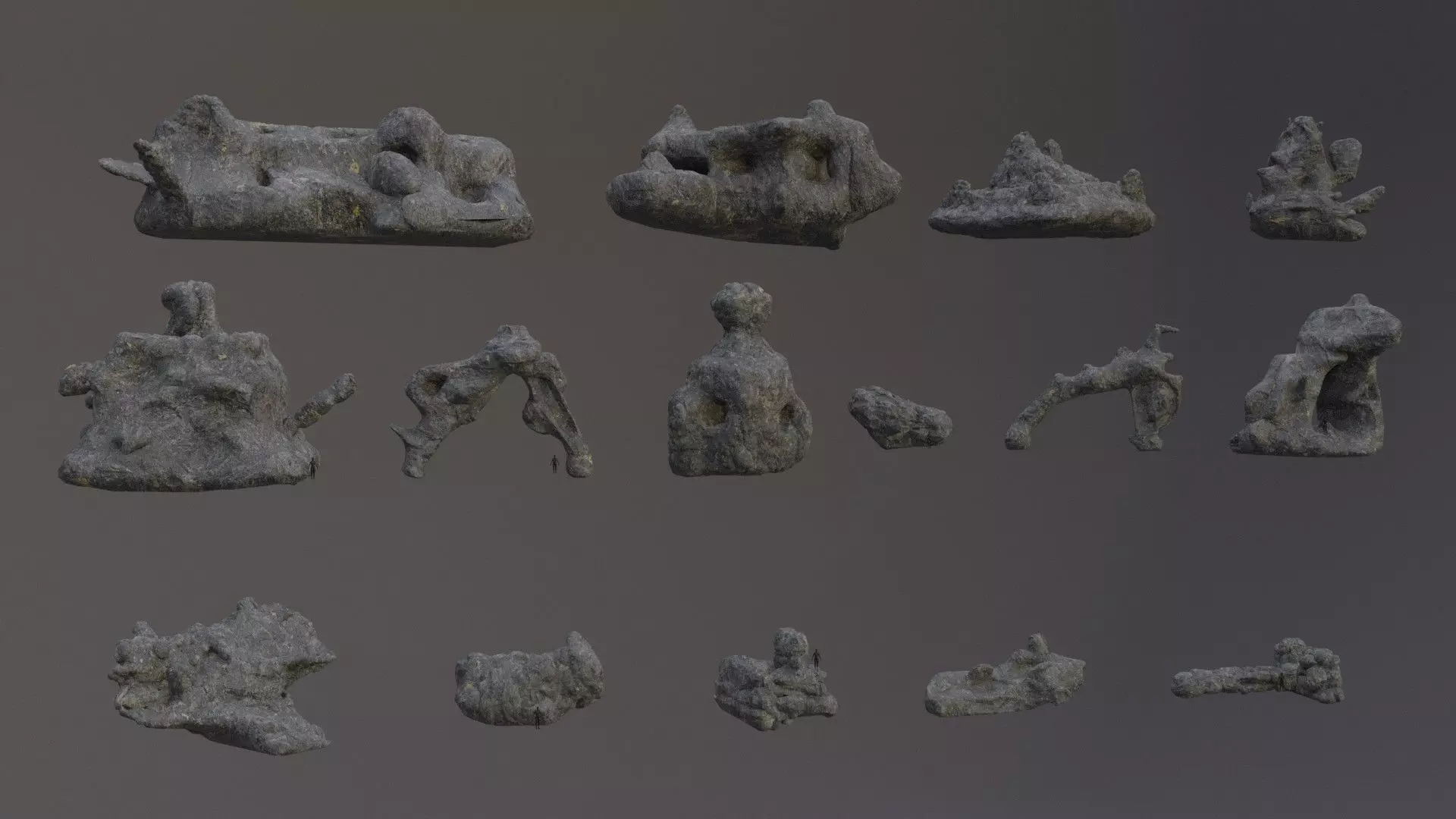 Low Poly Cliff Rock Set For Games  Low-poly 3D model_0