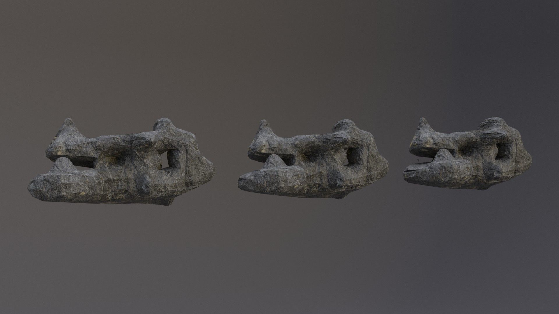 Low Poly Cliff Rock Set For Games  Low-poly 3D model_32