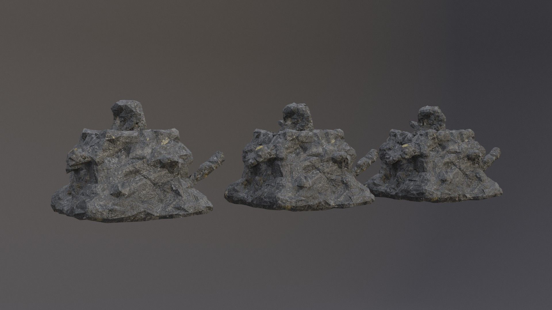 Low Poly Cliff Rock Set For Games  Low-poly 3D model_41