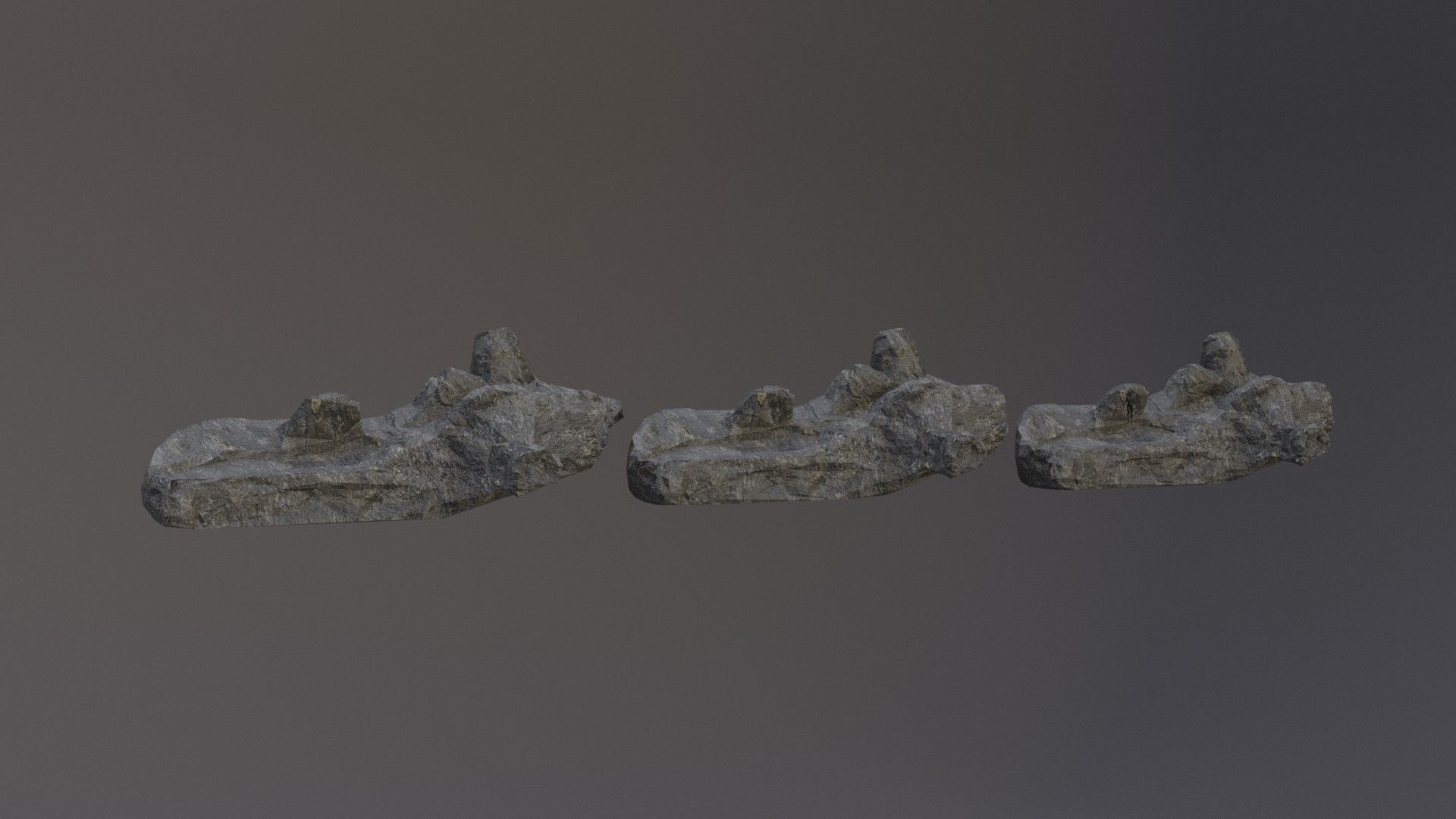 Low Poly Cliff Rock Set For Games  Low-poly 3D model_20