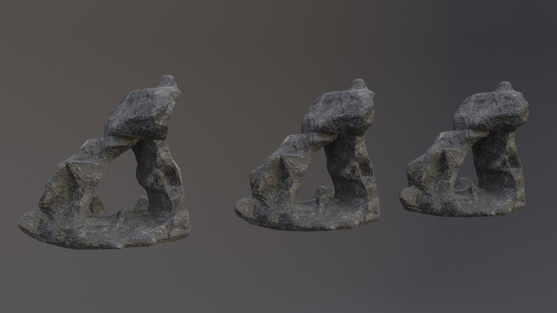 Low Poly Cliff Rock Set For Games  Low-poly 3D model_26