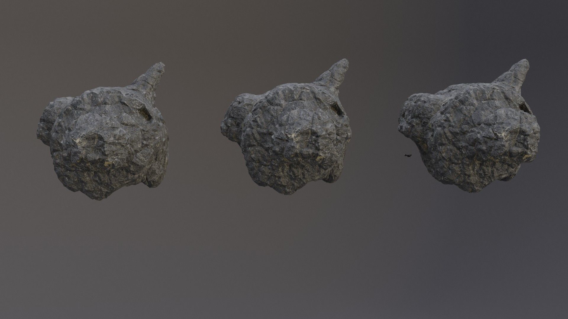 Low Poly Cliff Rock Set For Games  Low-poly 3D model_12