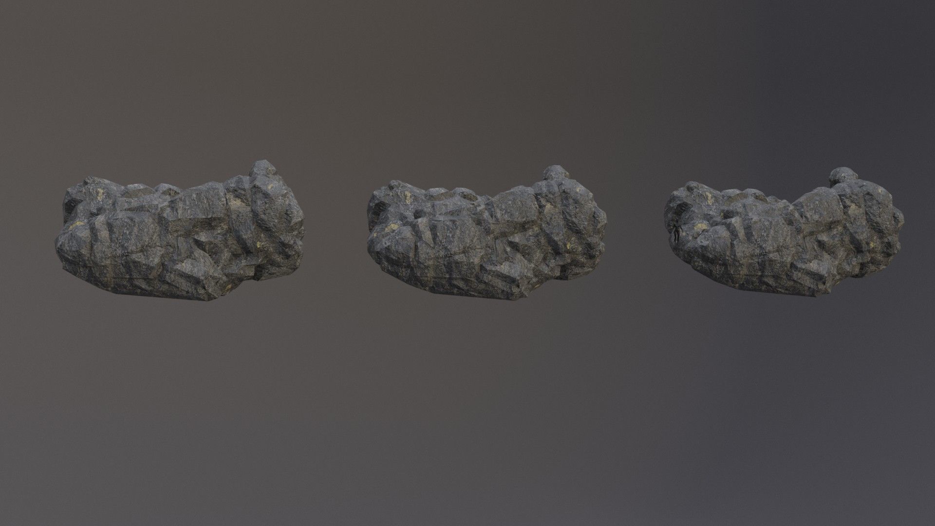 Low Poly Cliff Rock Set For Games  Low-poly 3D model_7