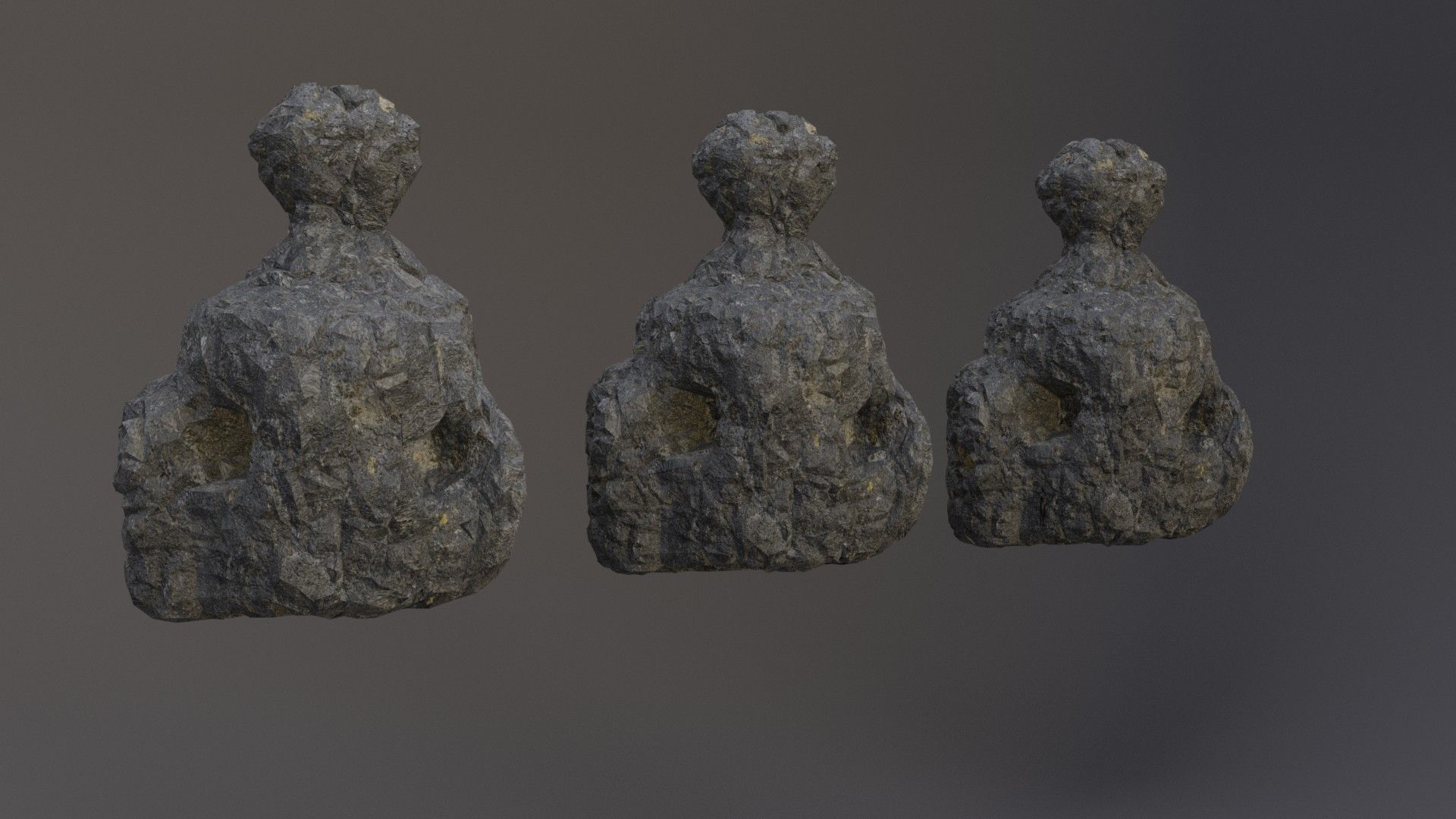 Low Poly Cliff Rock Set For Games  Low-poly 3D model_11