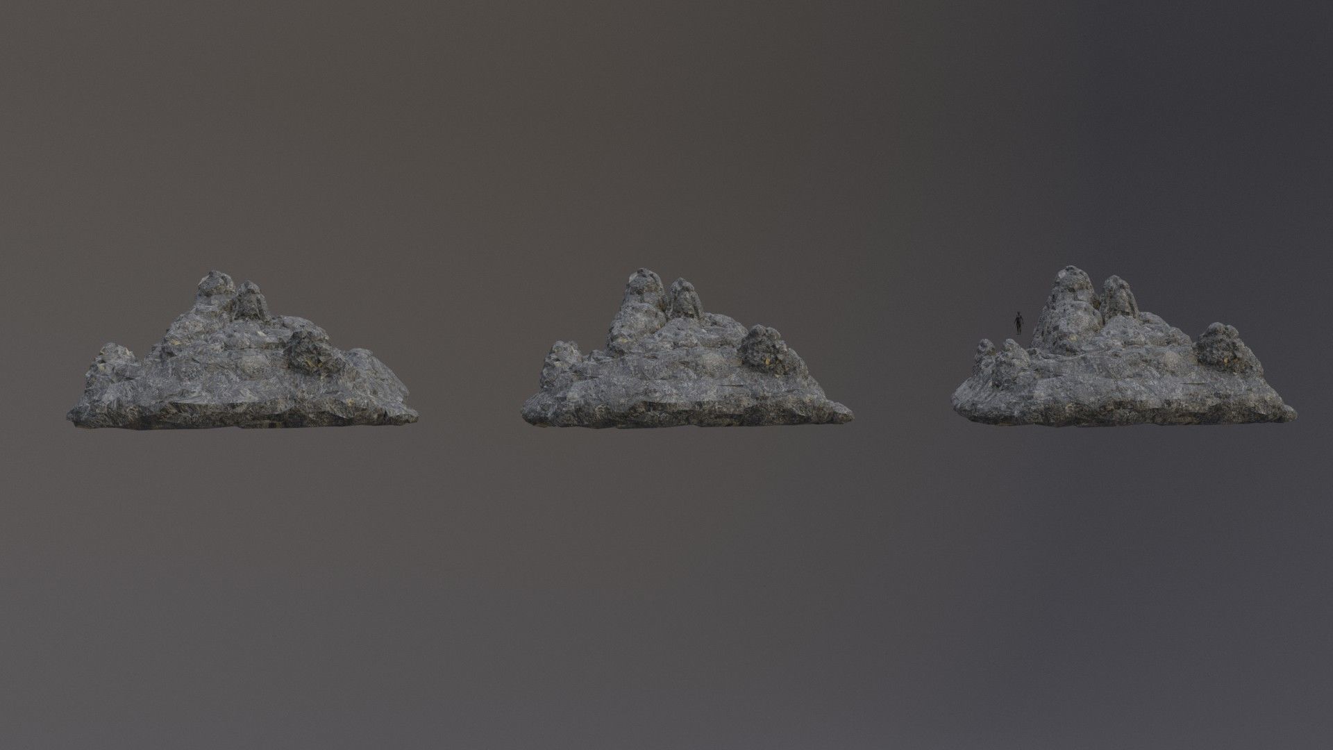 Low Poly Cliff Rock Set For Games  Low-poly 3D model_43