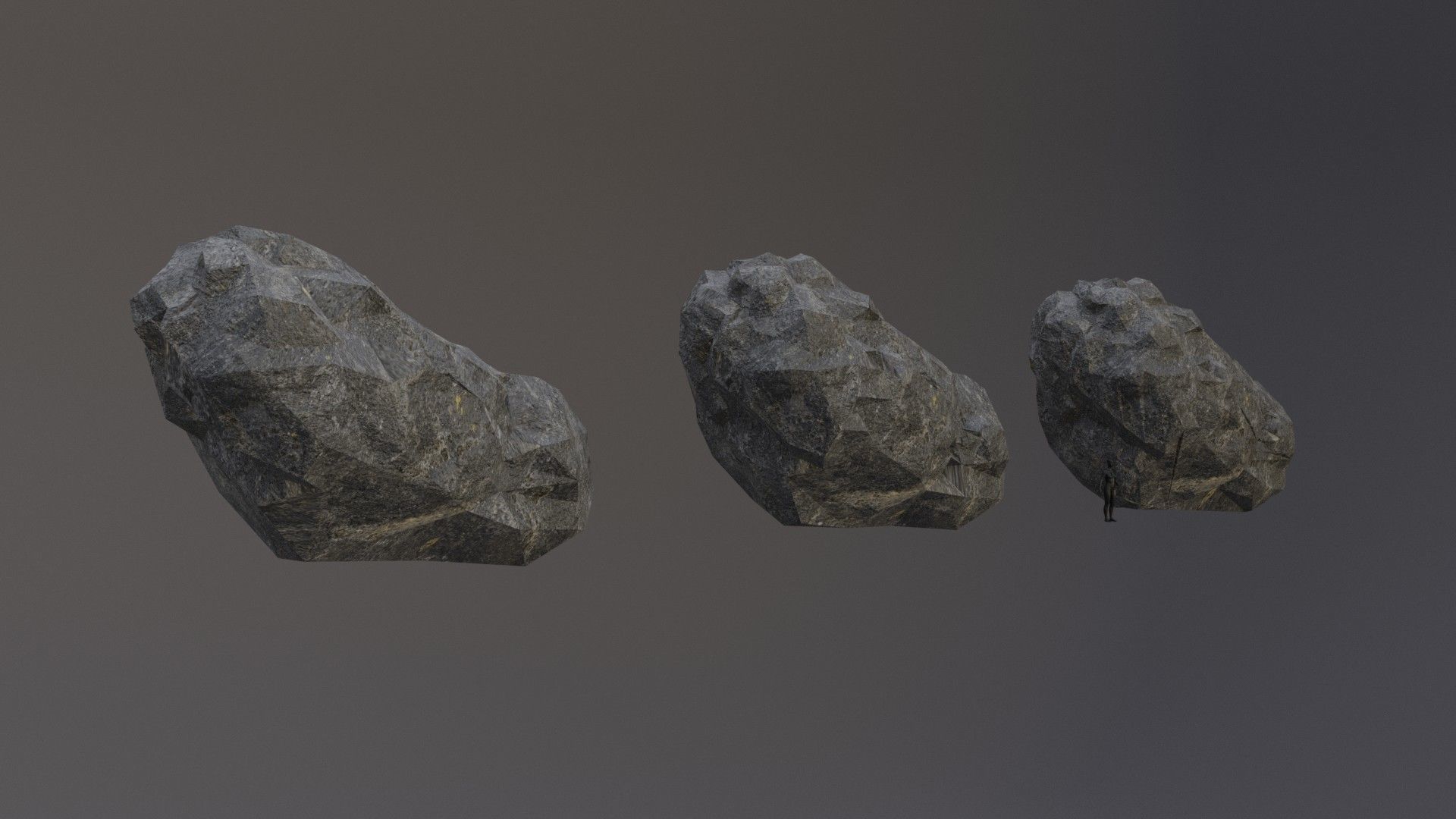 Low Poly Cliff Rock Set For Games  Low-poly 3D model_5