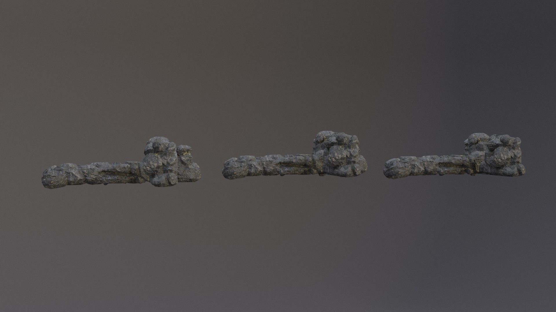 Low Poly Cliff Rock Set For Games  Low-poly 3D model_16