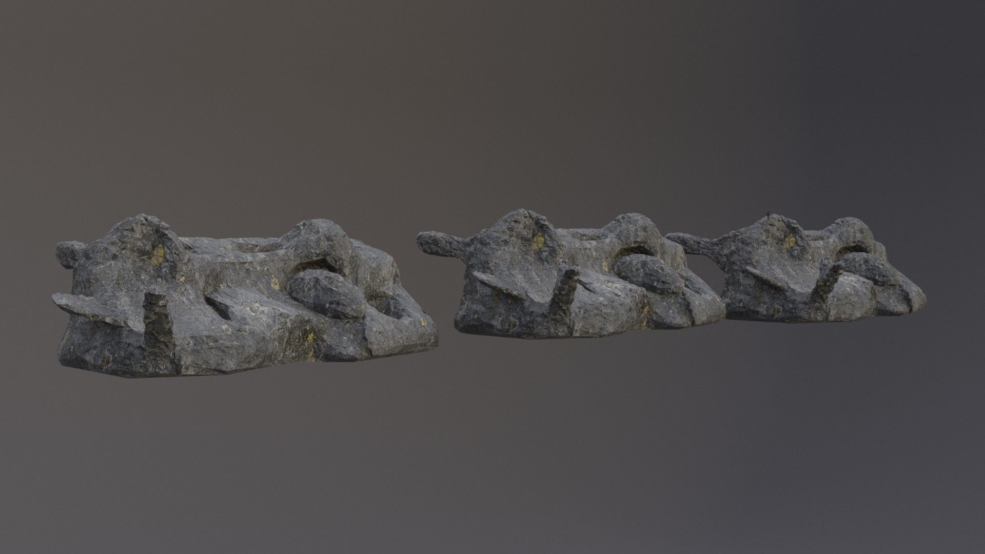 Low Poly Cliff Rock Set For Games  Low-poly 3D model_14