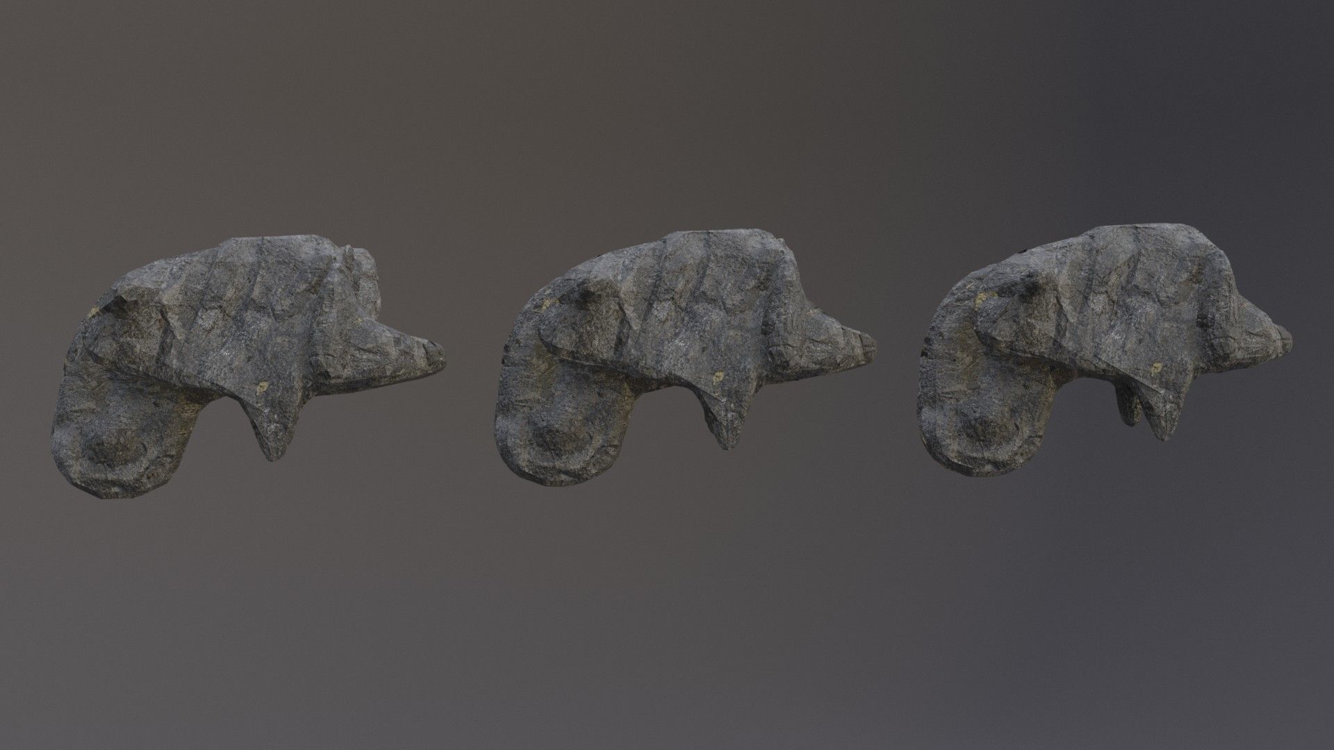 Low Poly Cliff Rock Set For Games  Low-poly 3D model_33