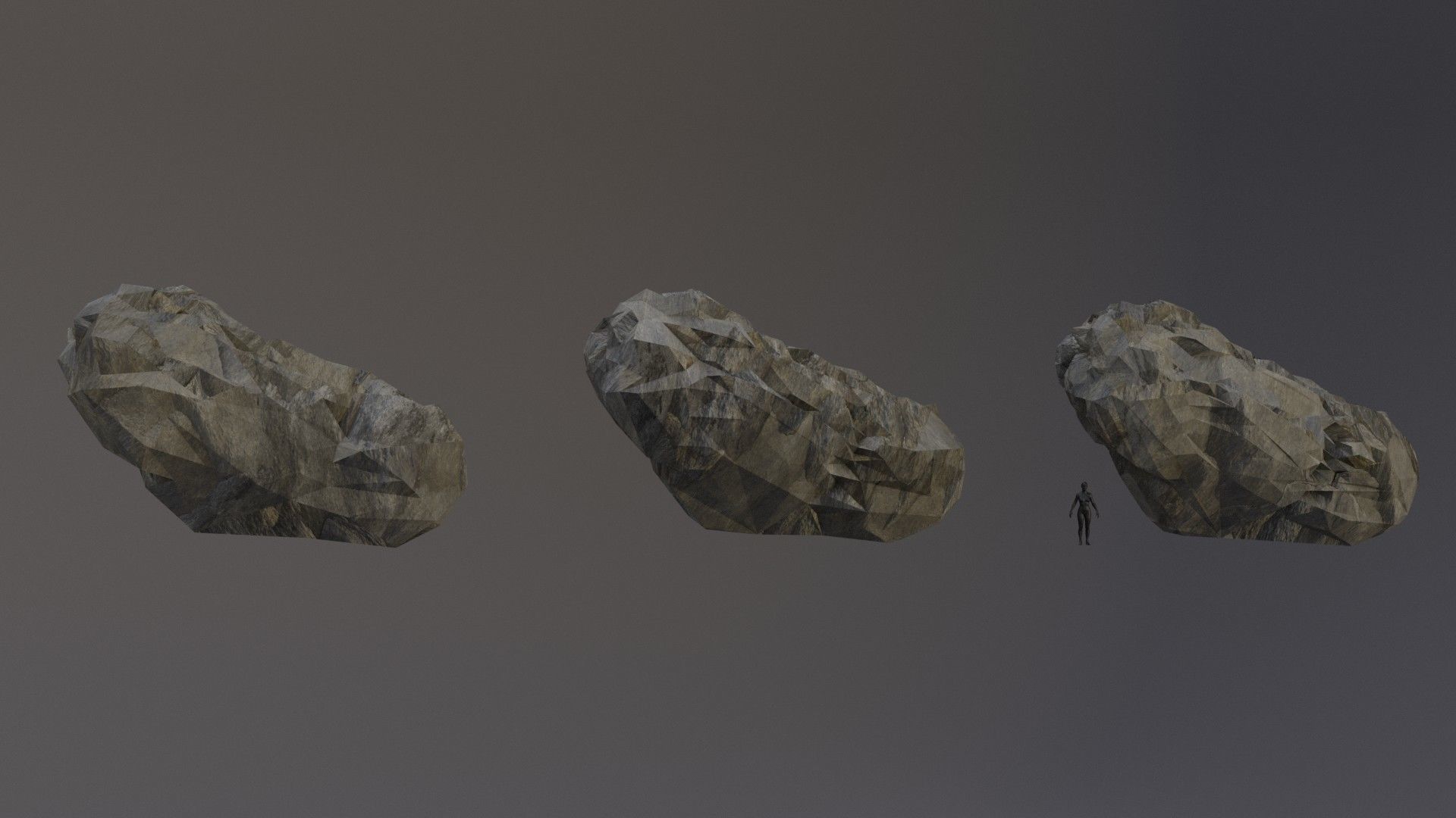 Low Poly Cliff Rock Set For Games Low-poly 3D model_4