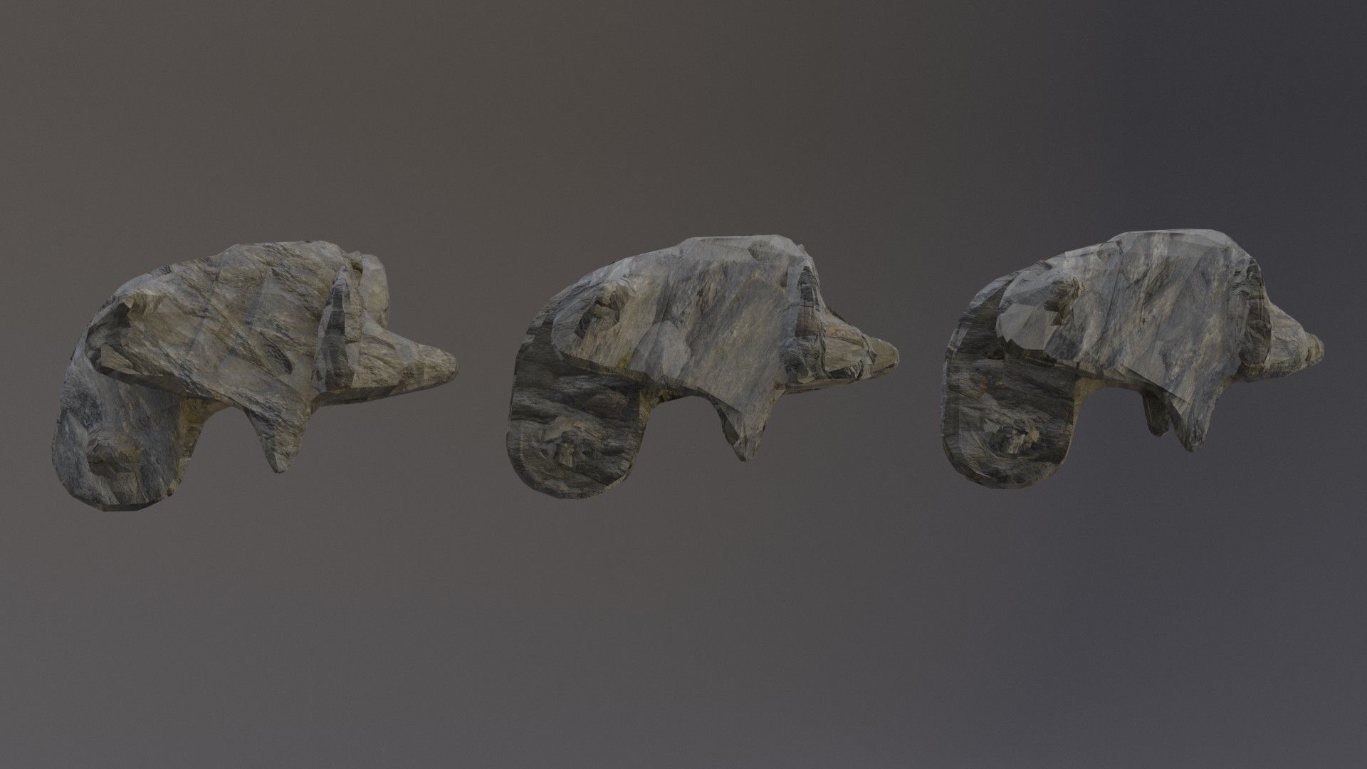 Low Poly Cliff Rock Set For Games Low-poly 3D model_33