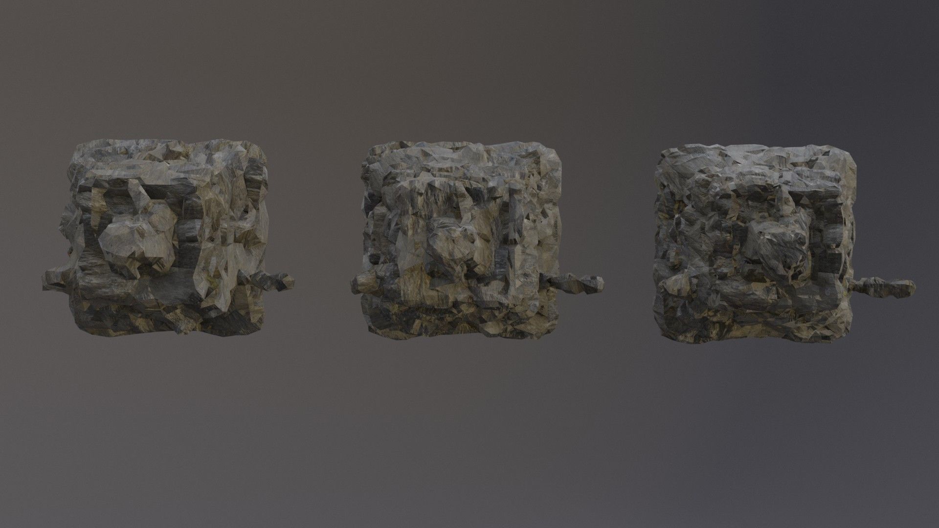 Low Poly Cliff Rock Set For Games Low-poly 3D model_42